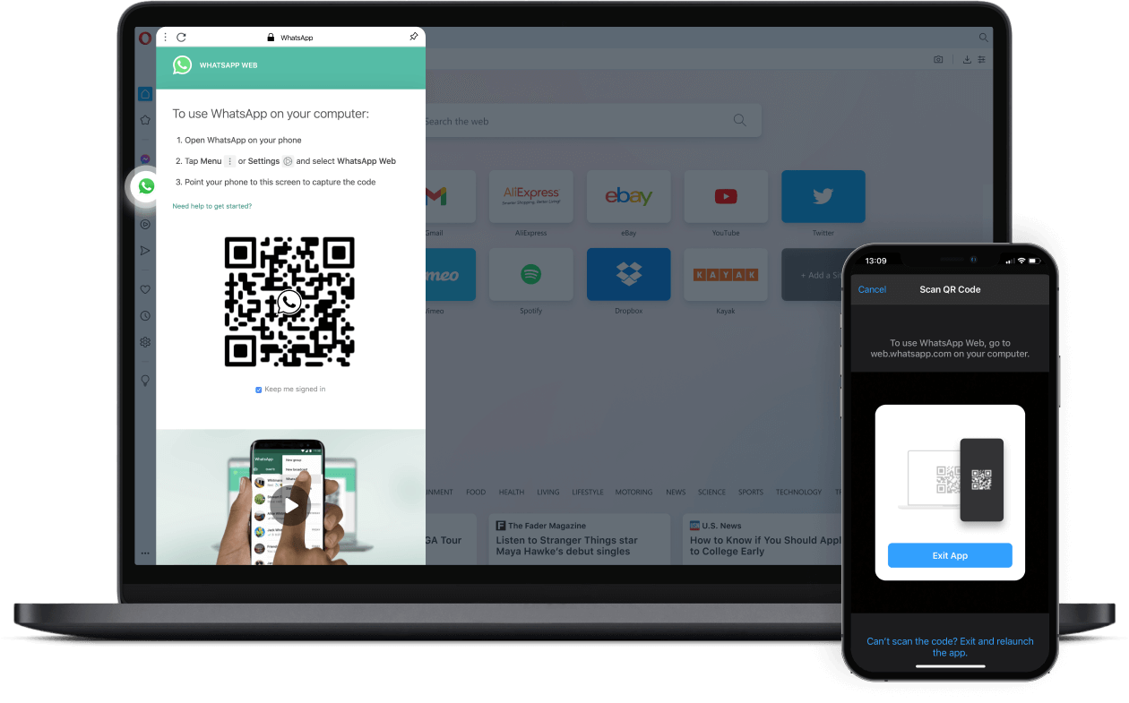 Pair your phone with Opera!